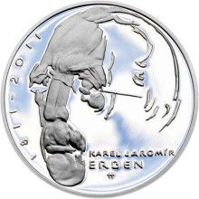 Nevydané mince Jiřího Harcuby - Karel Jaromír Erben 34mm silver Proof